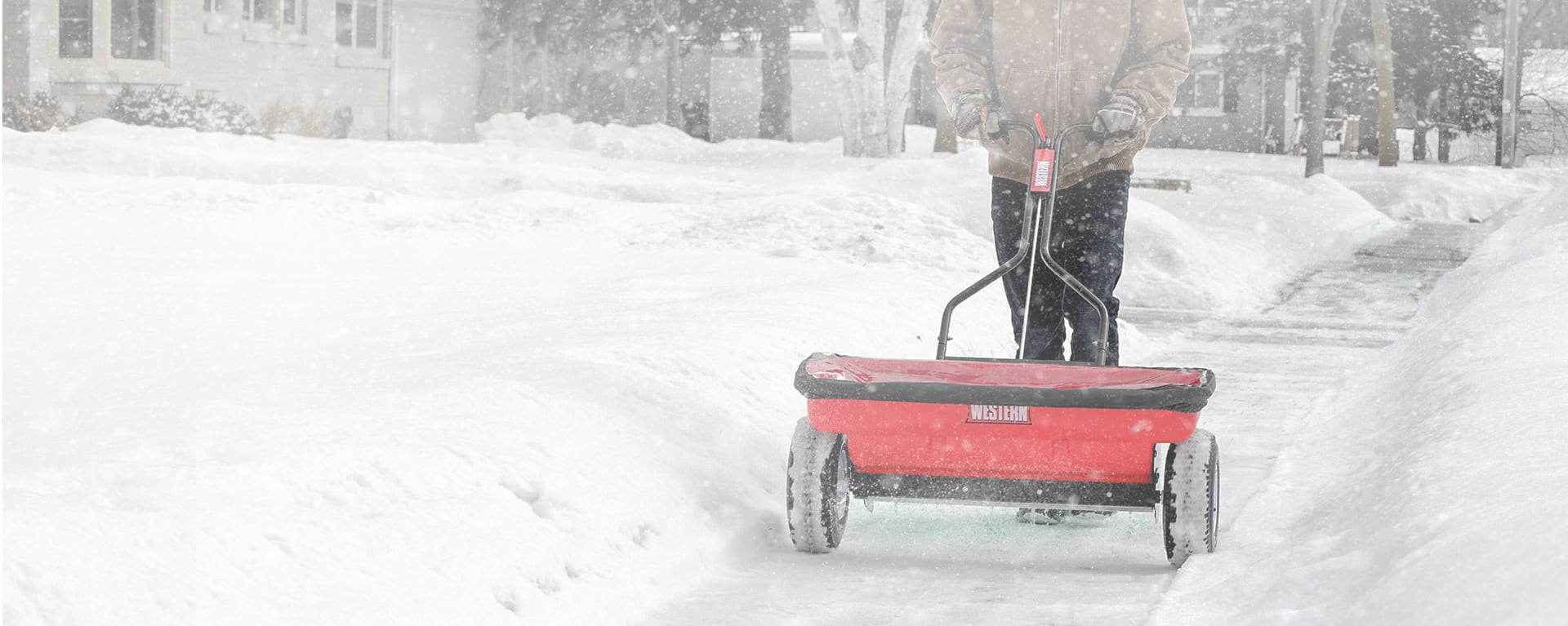 Walk behind spreader