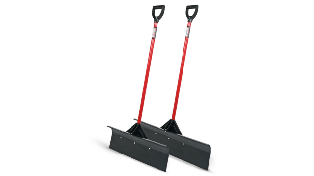 Heavy-duty pusher shovels