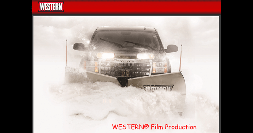 Western plow in the snow